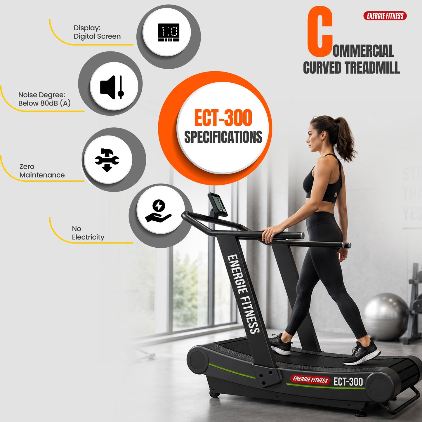 Best Price For Commercial Curved Treadmill ECT-300