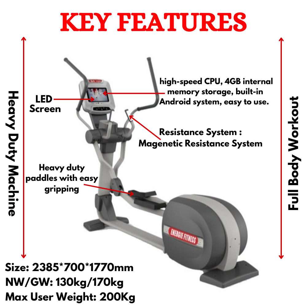 Best Commercial Elliptical Cross Trainer- FT-6809D (LED)