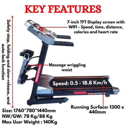 Best Multi Functional Home Use Treadmill-EHT-126AC(M)
