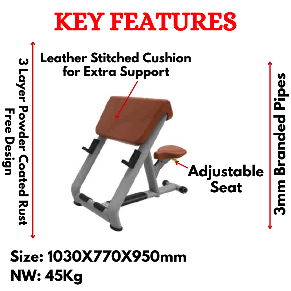 Luxury Scott Bicep & Barbell Curl Bench ER-23