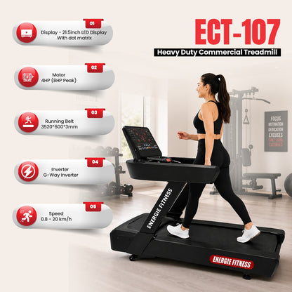 Best Price For Heavy Duty Commercial Treadmill for Gym ECT-107
