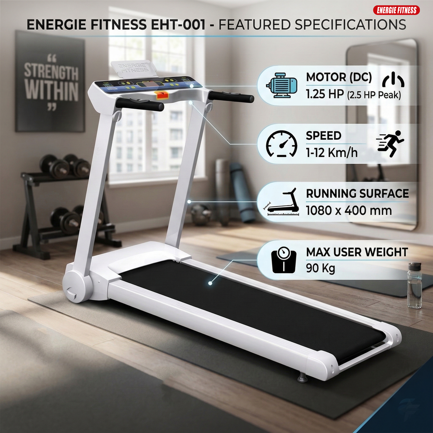 Best Treadmill for Home Use in India EHT-001