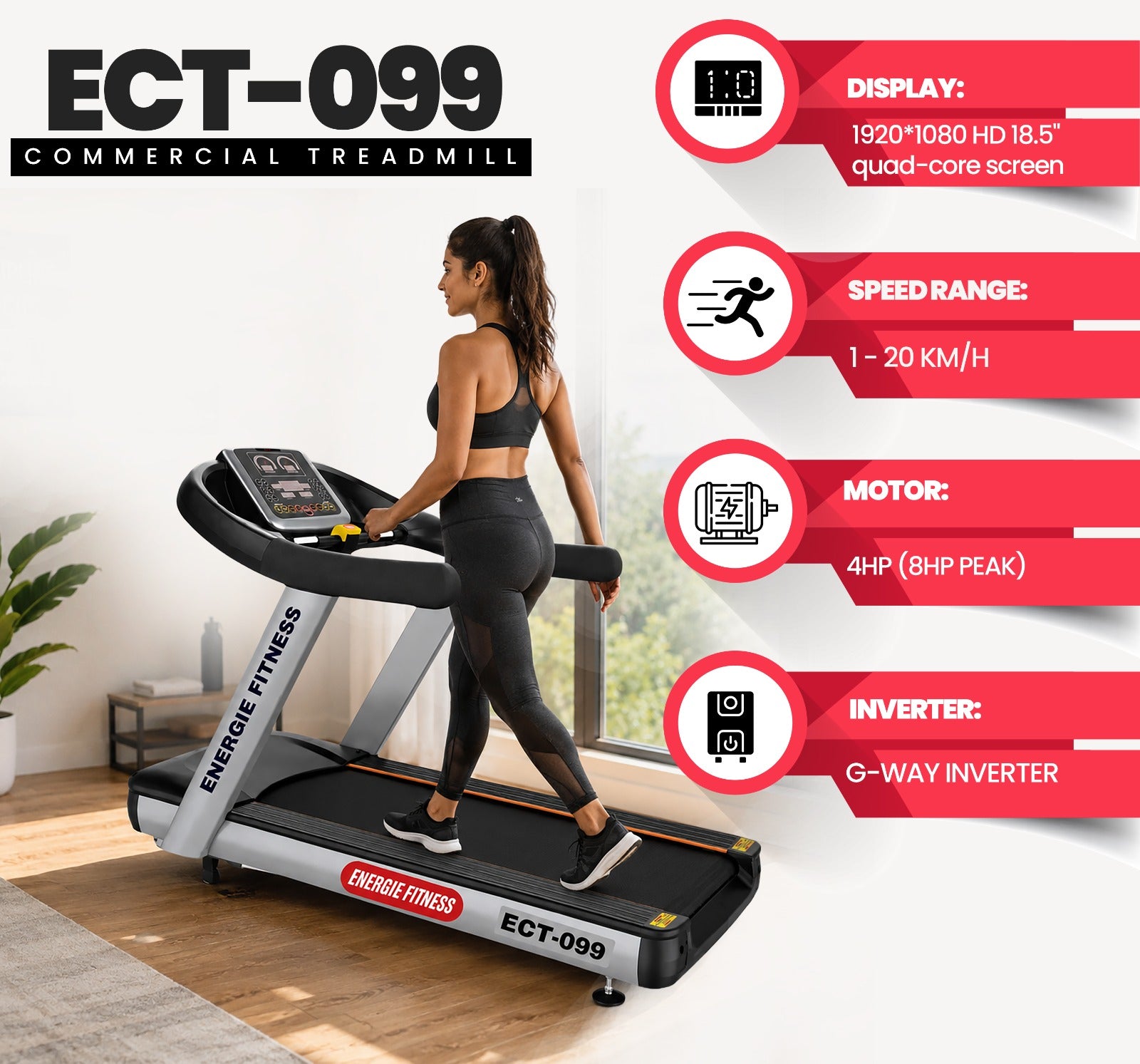 Best Gym For Commercial Treadmill in India ECT-099