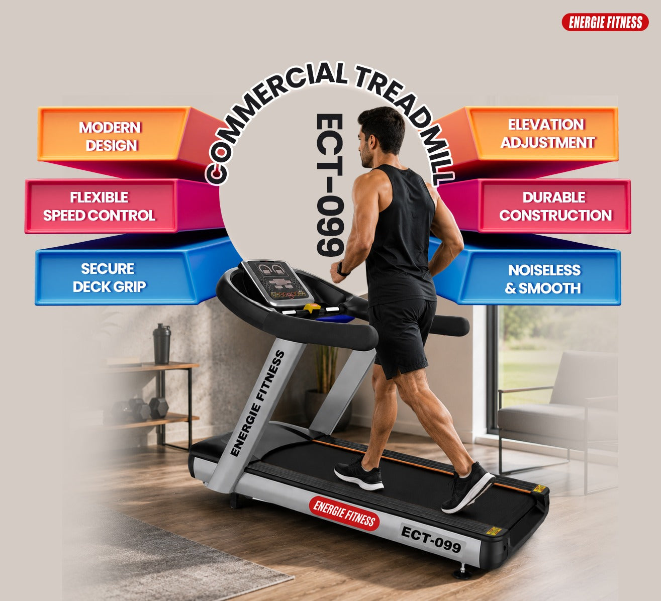 Best Price For Commercial Treadmill in India ECT-099