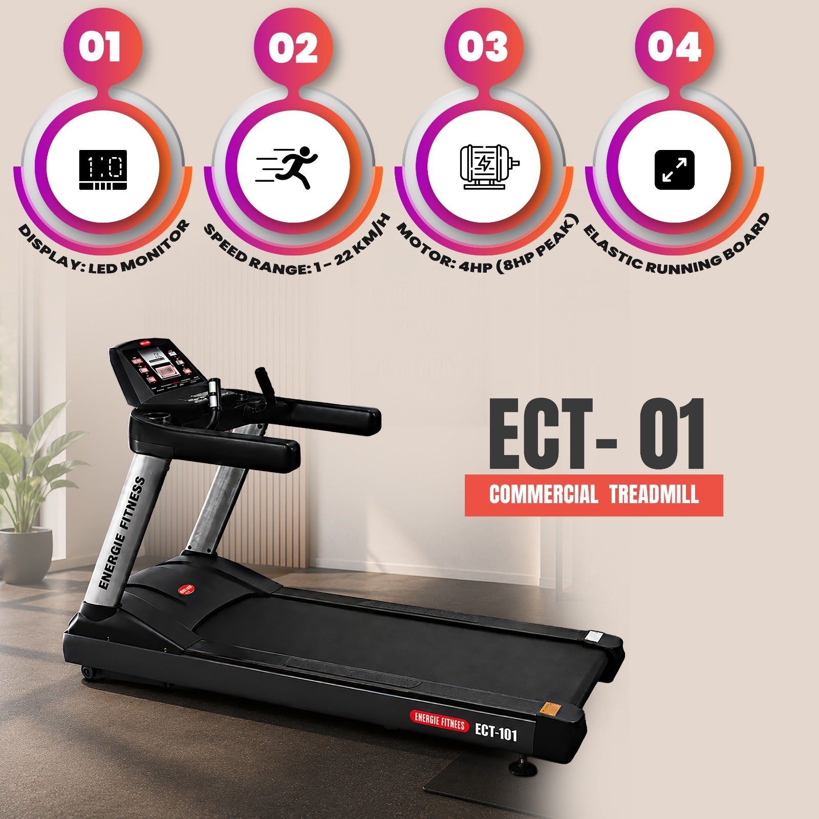 Best Price For Commercial Treadmill in India ECT-101