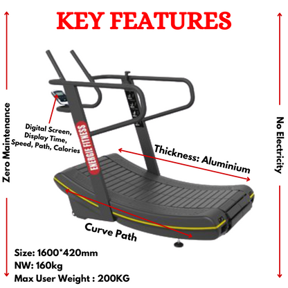 Best Commercial Curve Treadmill in india - ECT-200B (Luxury Model)