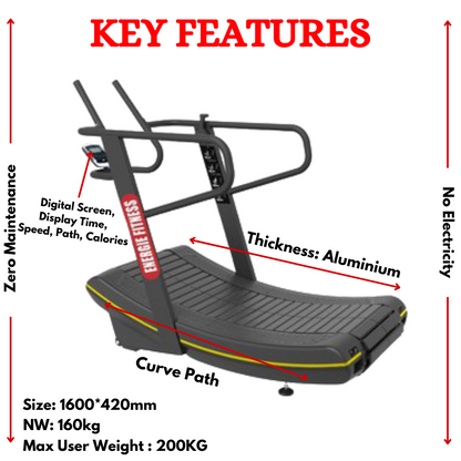 Best Commercial Curve Treadmill in India ECT-200B [Luxury Model]