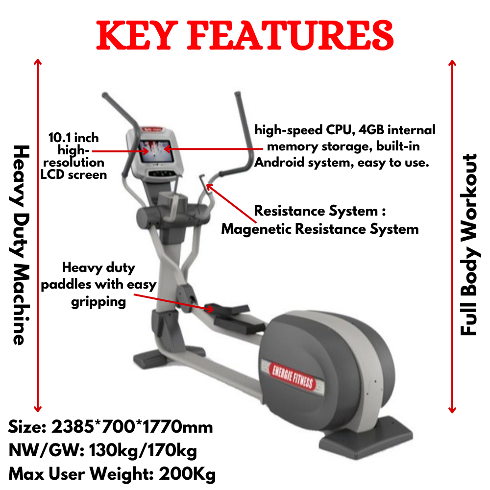 High Quality Commercial Elliptical Cross Trainer- FT-6809C (LCD)