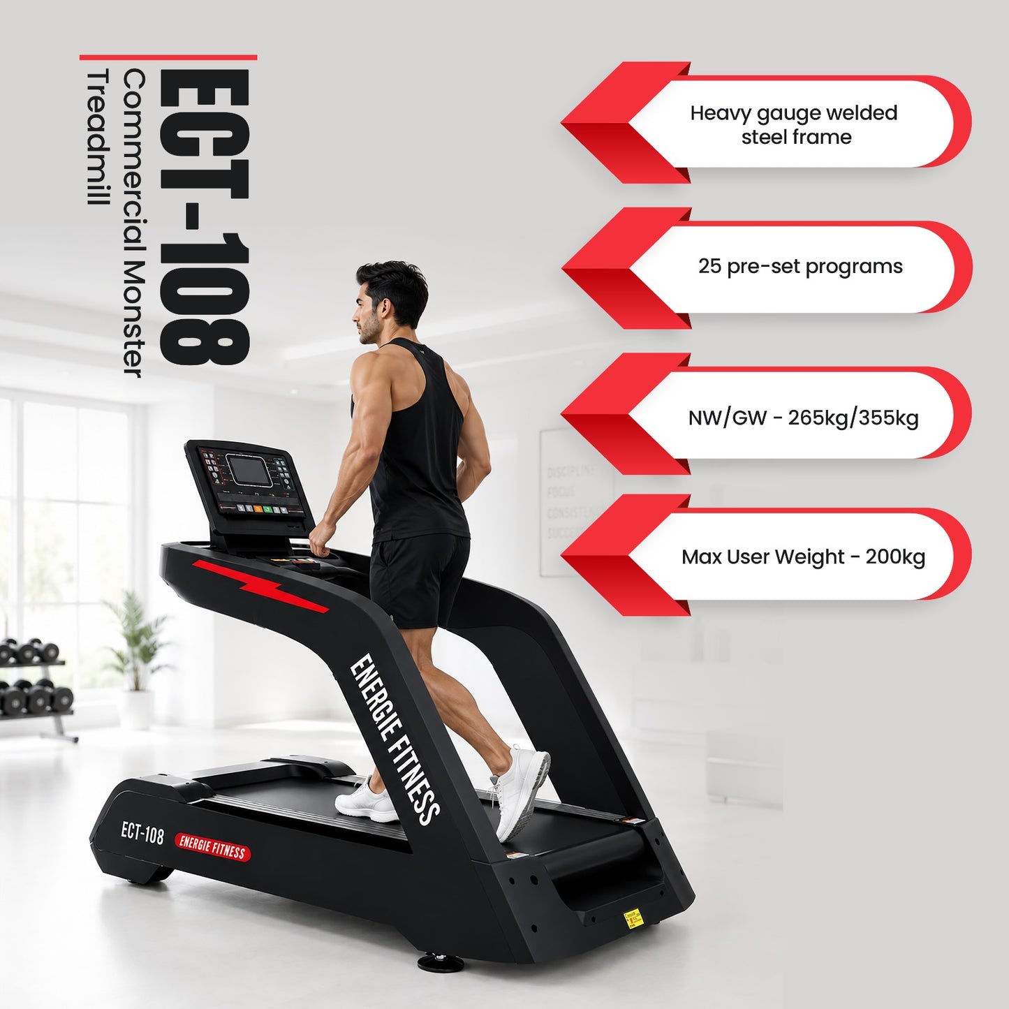 Commercial Monster Treadmill ECT-108