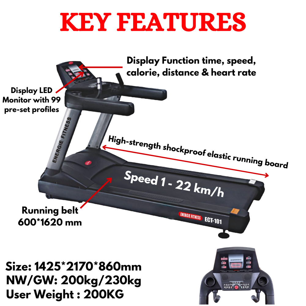 Best Commercial Treadmill in india-ECT-101