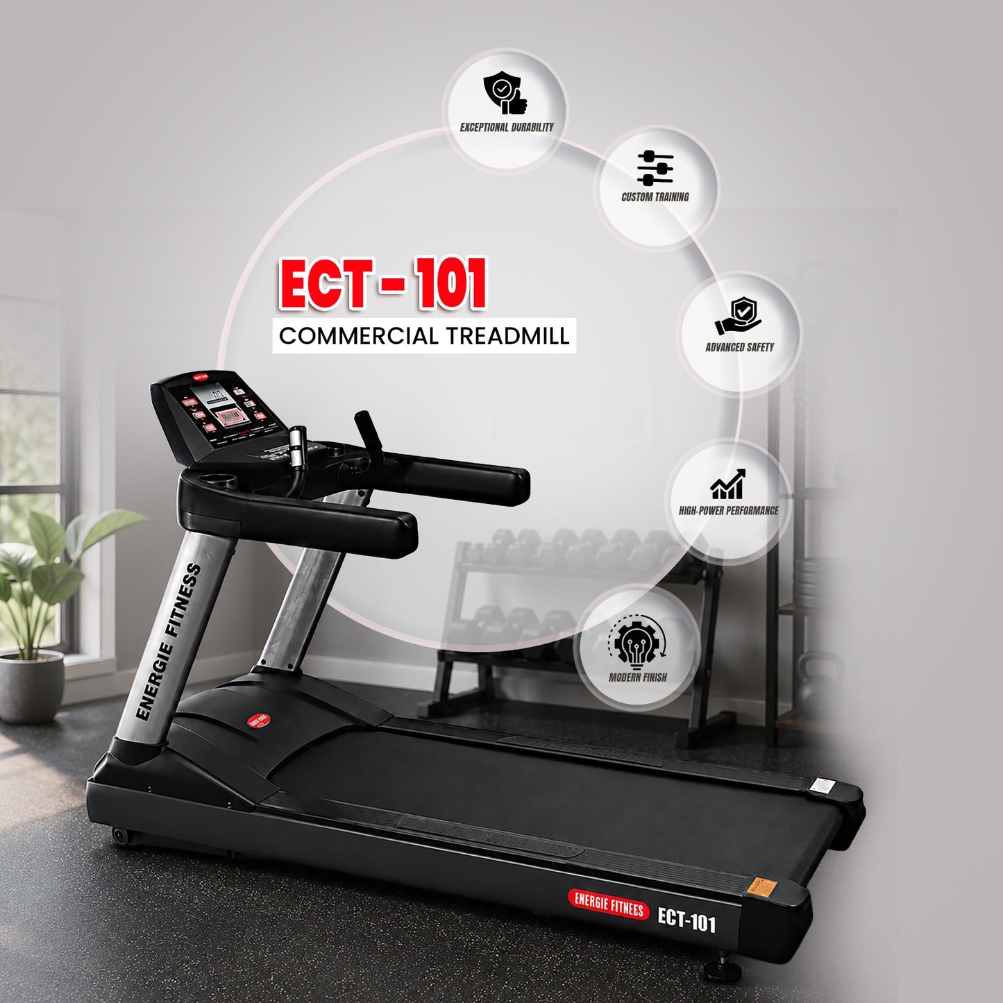 Commercial Gym Treadmill in India ECT-101
