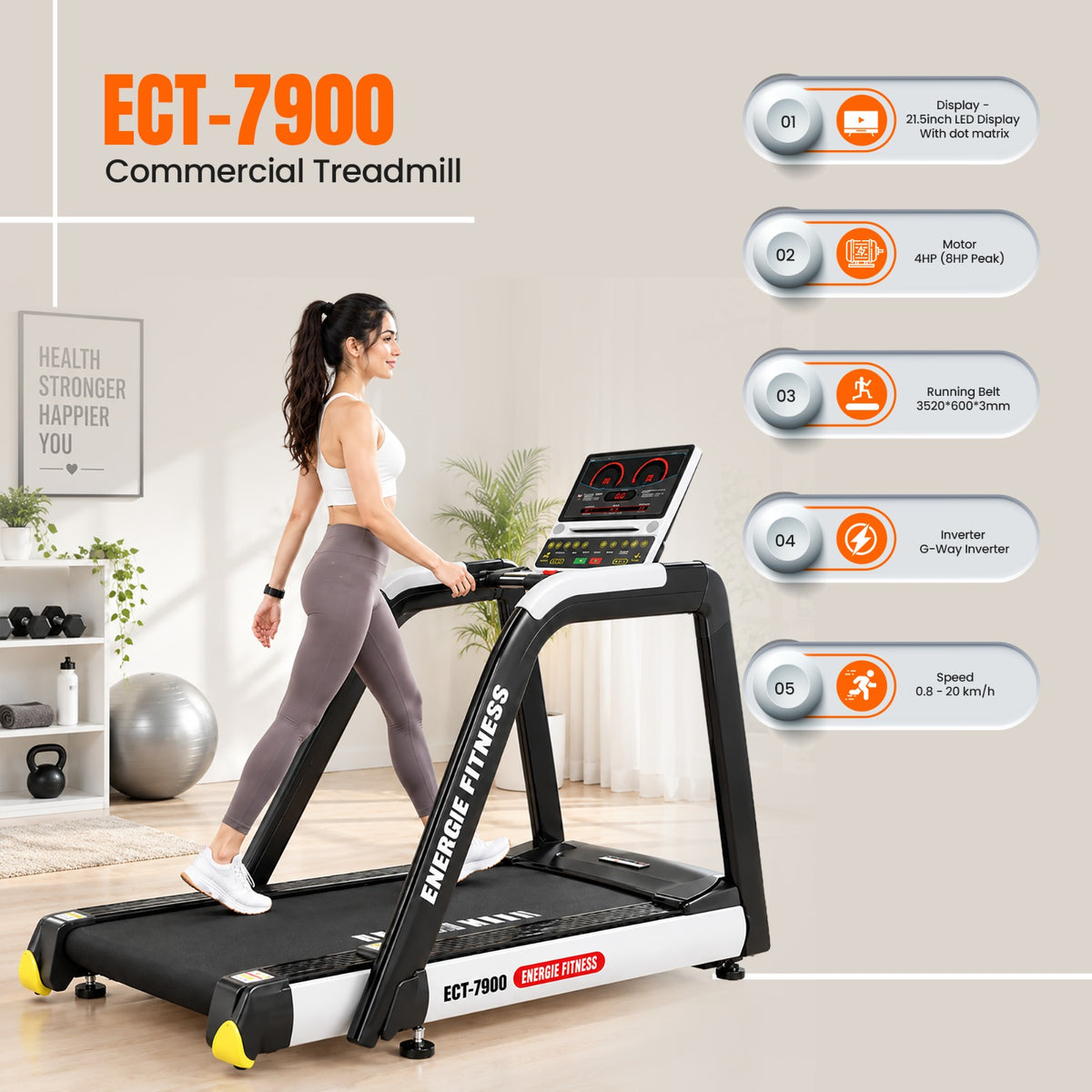Commercial Treadmill in India ECT-7900