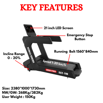 Heavy Duty Commercial Treadmill ECT-110