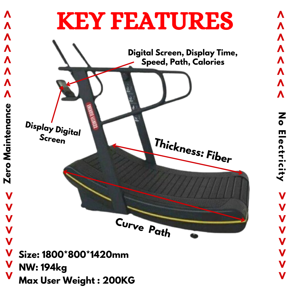 Luxury Commercial Curve Treadmill ECT 400B EnergieFitness