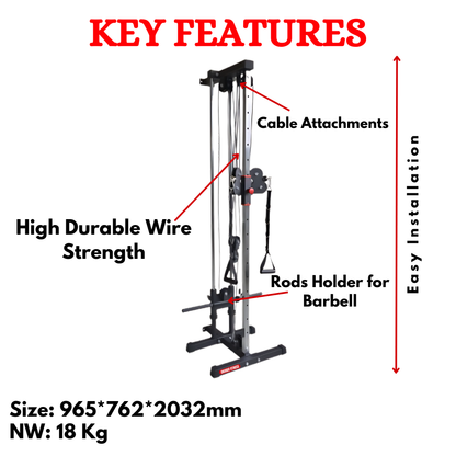 Best Wall Mounted Dual Cable Pulley Home Gym EHG-11G