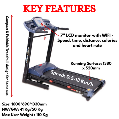 Best Treadmill for Home Use EHT 123 EnergieFitness