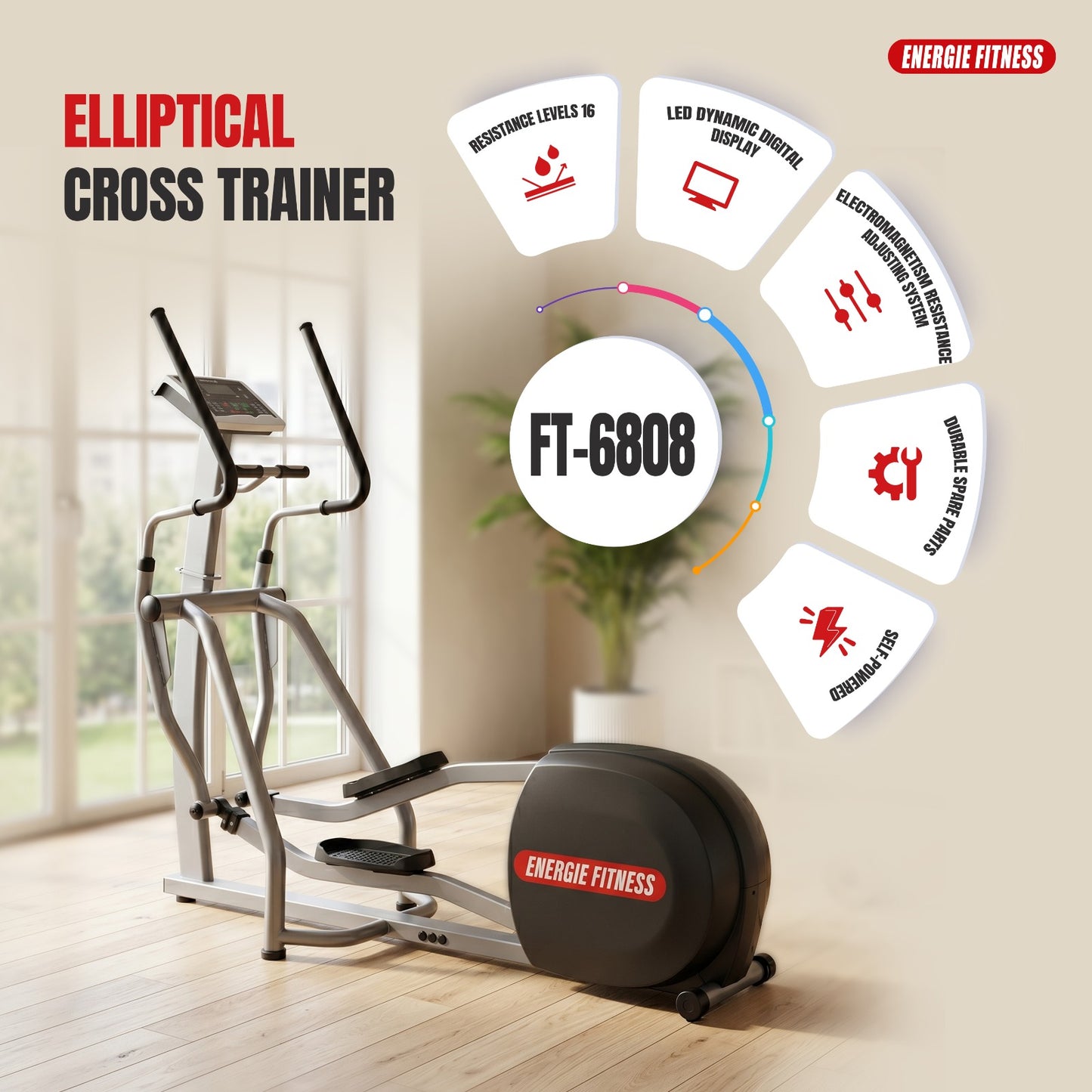 Premium Commercial Elliptical Cross Trainer FT-6804