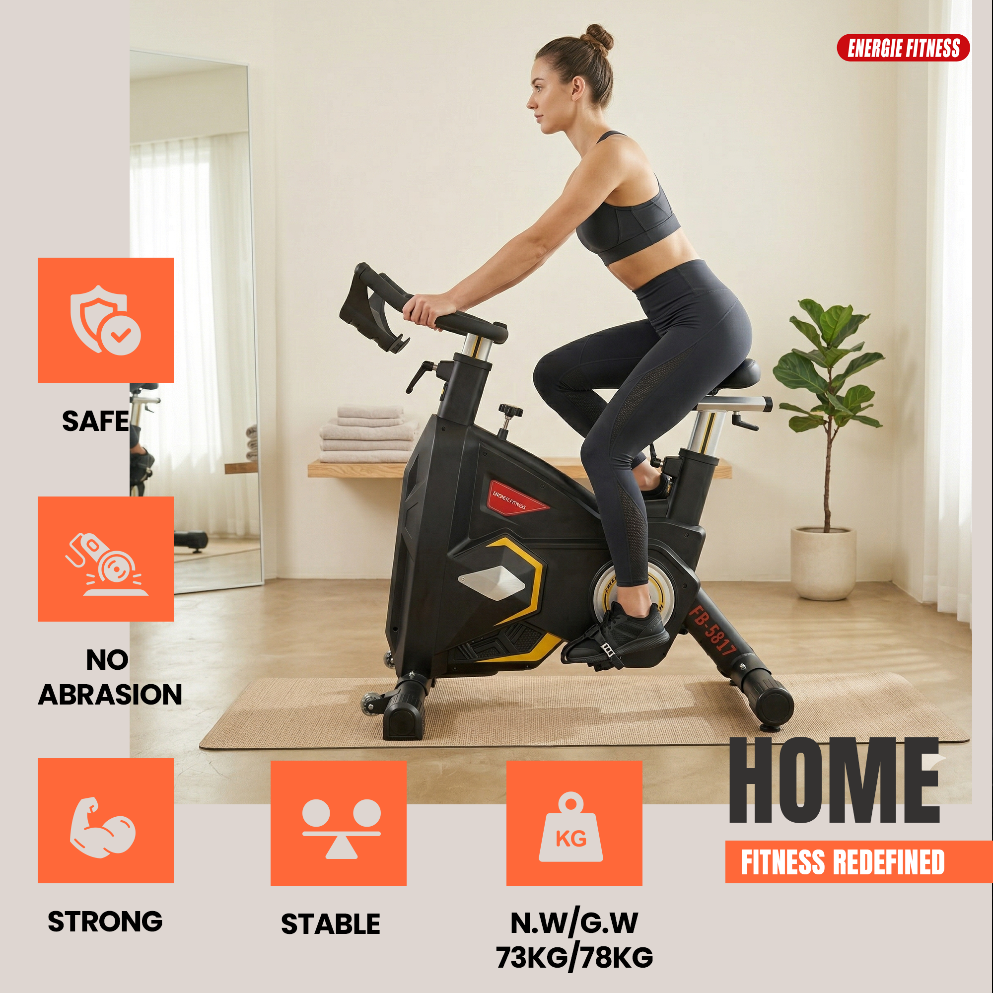Best Transformer Spinning Bike in Black FB-5817 – EnergieFitness