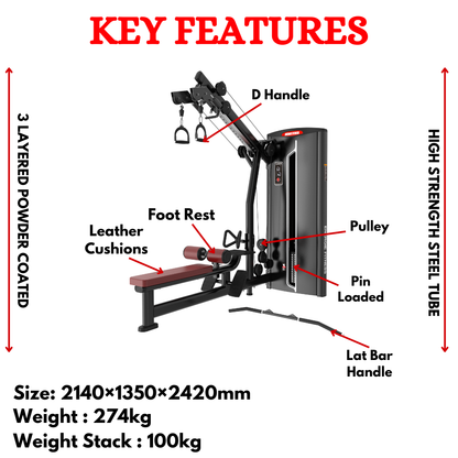 Premium Lat Pulldown And Long Pull Machine ERT-1204A