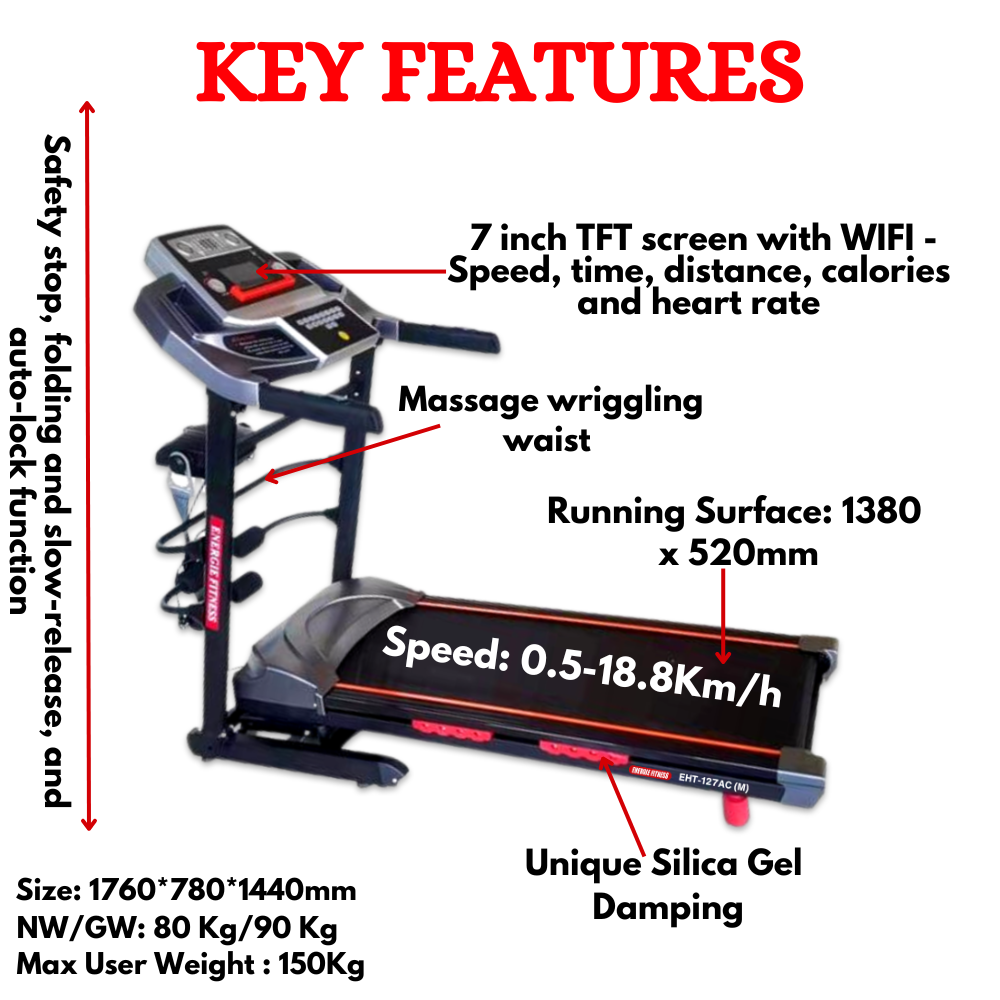 Best Budget Home Treadmill EHT 127AC M EnergieFitness