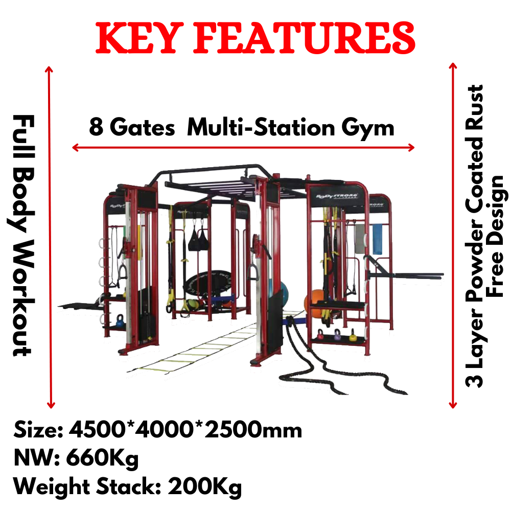 Best Commercial Multi Station Gym CrossFit-360° (8 Gates)