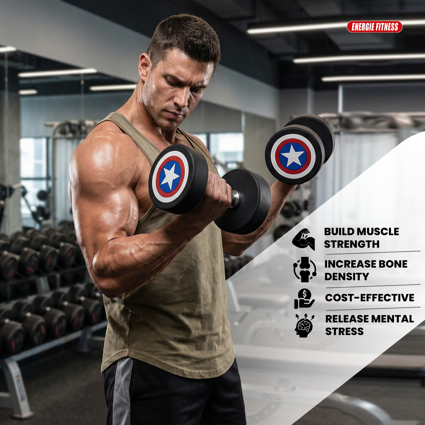 Premium Quality Captain Marvel Dumbbells