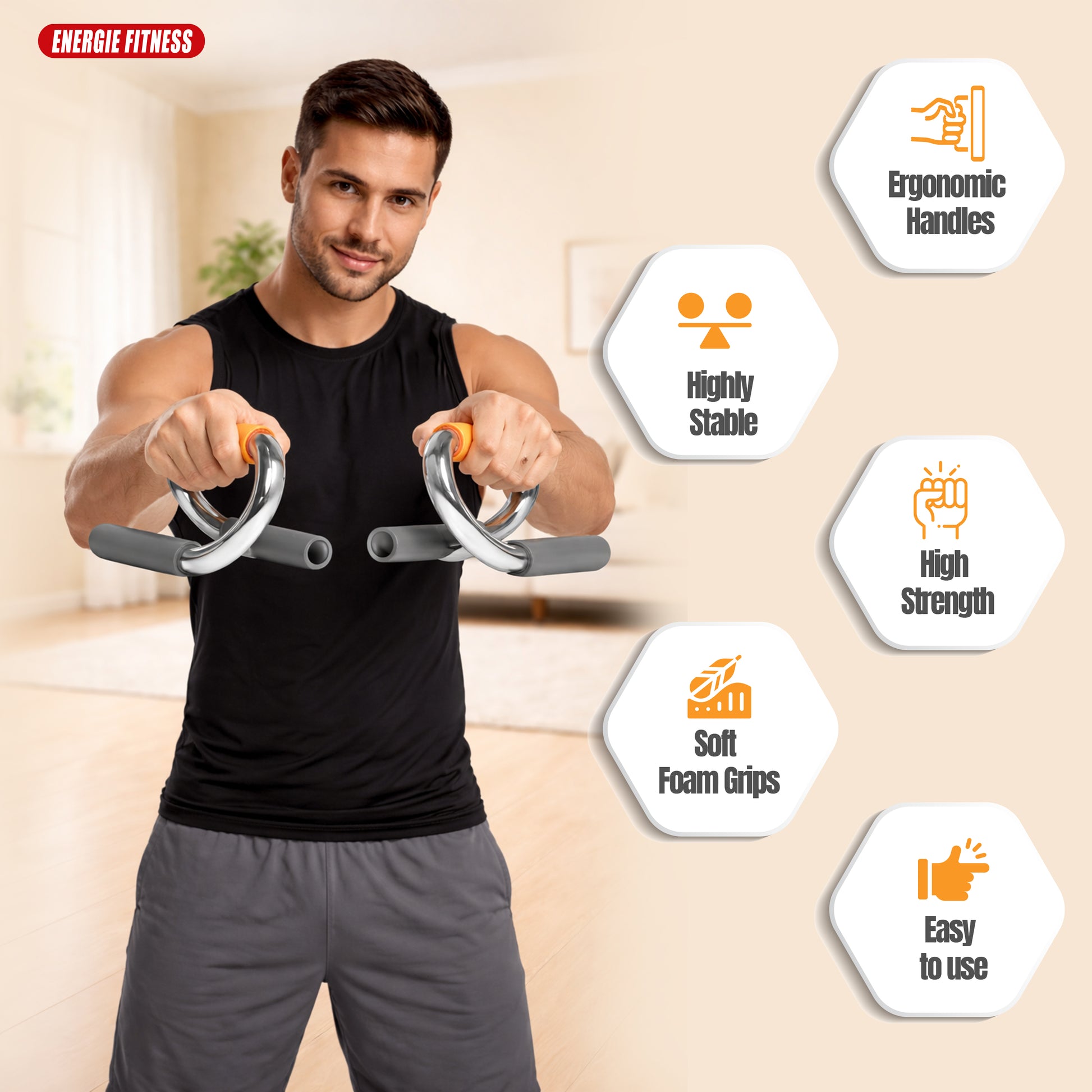 S Shape Push up Bar Features
