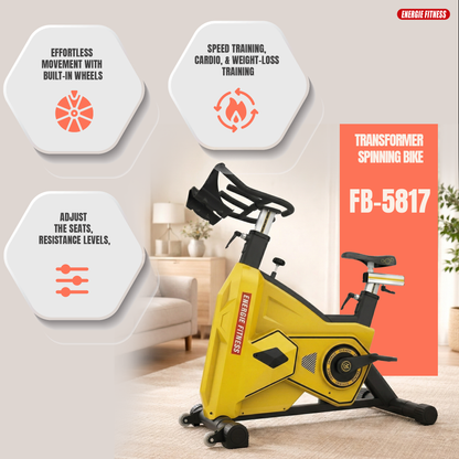 Best Transformer Spinning Bike- FB-5817 Yellow