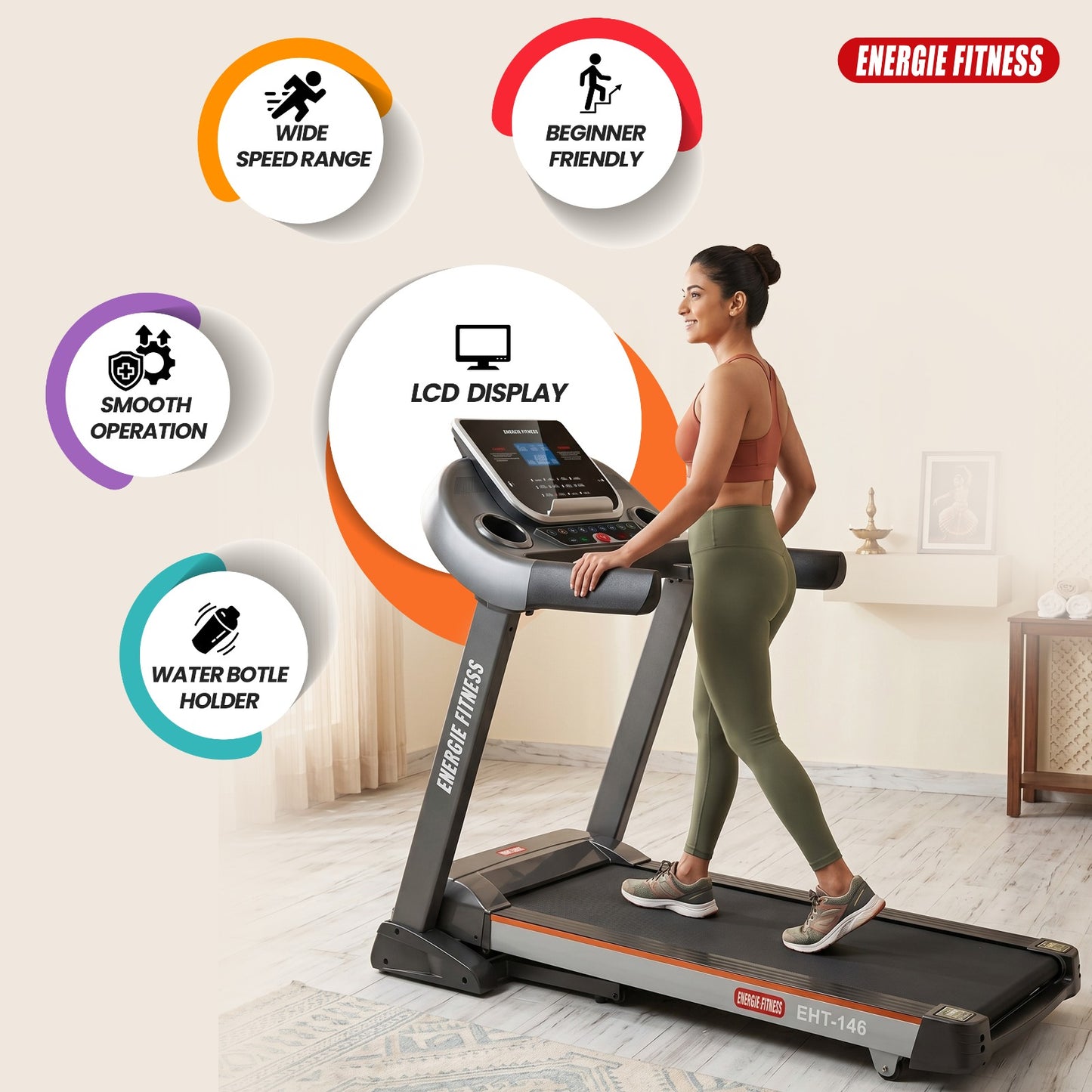 Best Treadmills for Home Use in India EHT-146