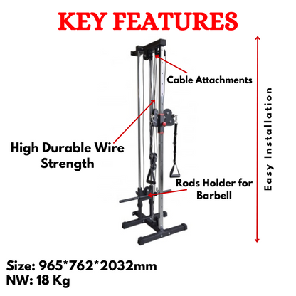 Best Wall Mounted Dual Cable Pulley Home Gym-EHG-11G